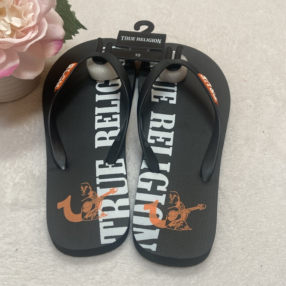 TRUE RELIGION Men’s Size 10 Flip Flops NWT - Picture 3 of 4